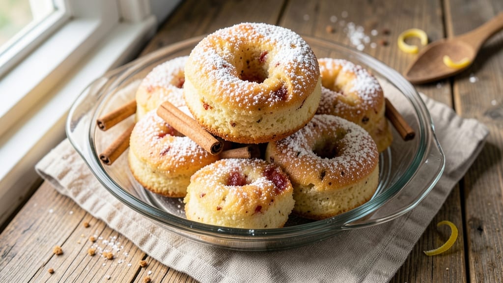 Baked Applesauce Cake Donuts Recipe: Warm Spice Swirls With Apple-Cinnamon Core