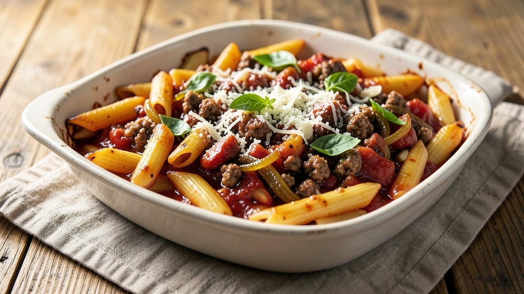 Baked Penne With Meat Sauce Recipe: One-Dish Comfort With Tender Pasta