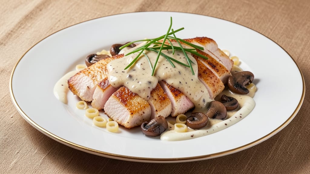Chicken Scallopini with Mushroom Cream Sauce Recipe: Pan-Seared Tenderness in Rich Mushroom Cream