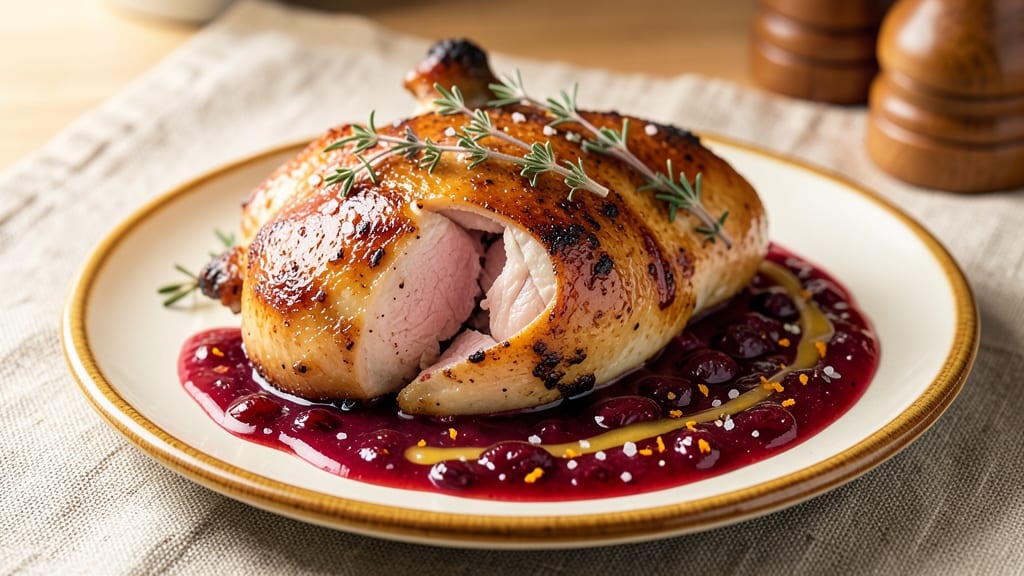 Baked Chicken With Cranberry Sauce Recipe: Juicy Roast With Homemade Tart-Sweet Glaze