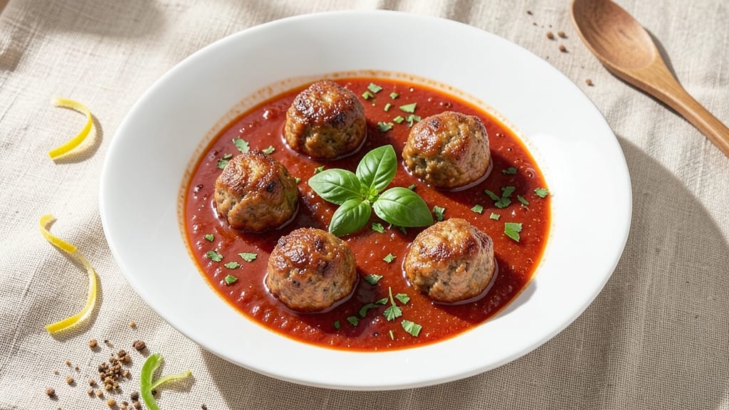 Authentic Italian Meatballs in Tomato Sauce Recipe: Bistro-Style Simmer for Juicy, Herby Bites