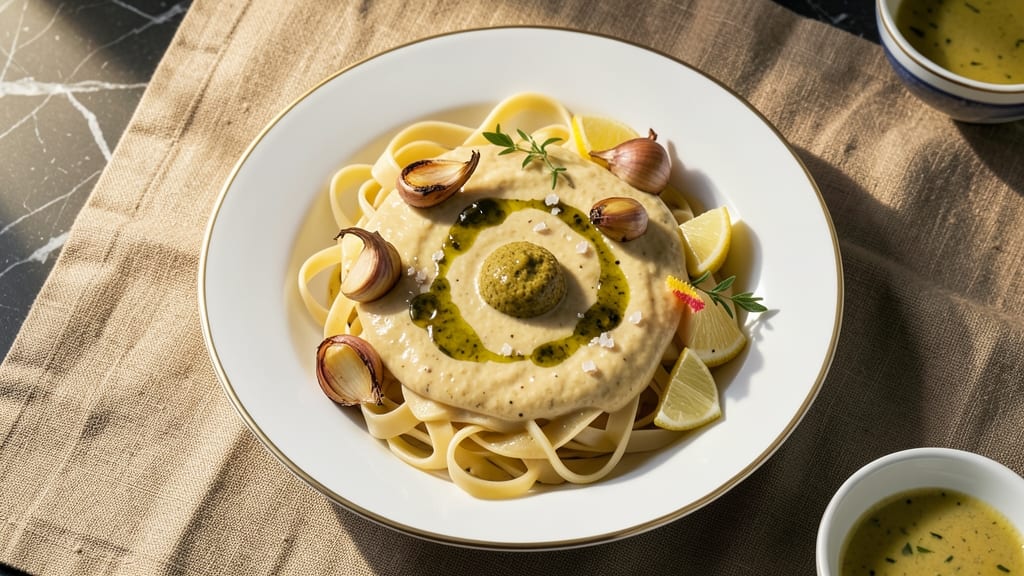 Aioli Pasta Sauce Recipe: Garlicky Yolk Magic With Crispy Crouton Topping