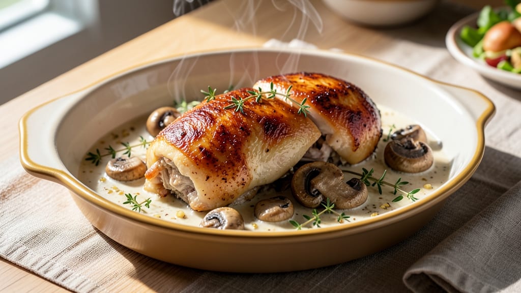 Chicken in White Wine and Mushroom Sauce Recipe: One-Pan Dinner With Rich Mushroom Umami