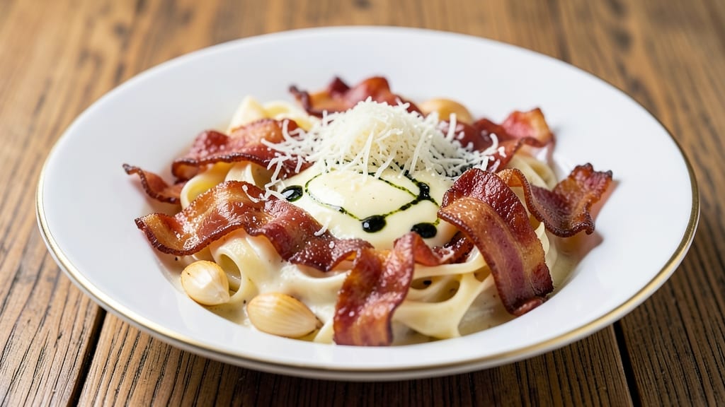 Bacon Cream Pasta Sauce Recipe: Smoky Crispy Bits in Velvety Cream