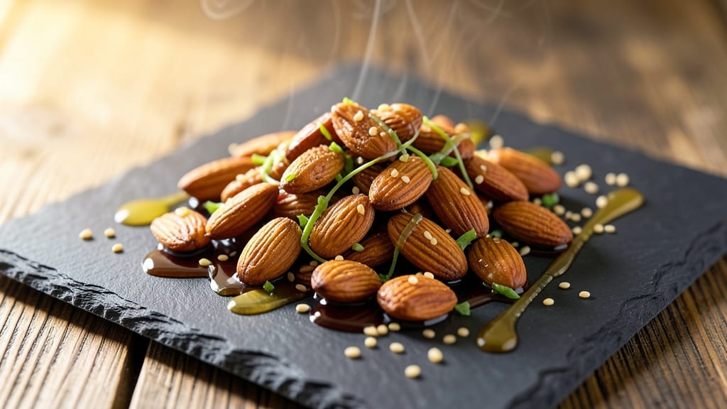 Almonds With Wasabi and Soy Sauce Recipe: Crunchy Heat With Umami Kick