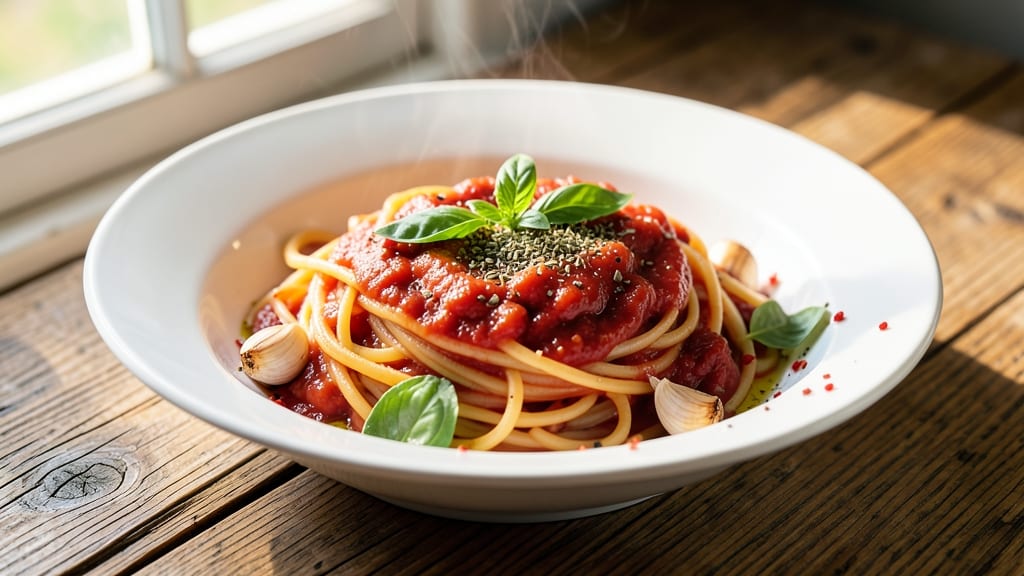 Basic Red Sauce Pasta Recipe: Tomato-Basil Richness in One Pot
