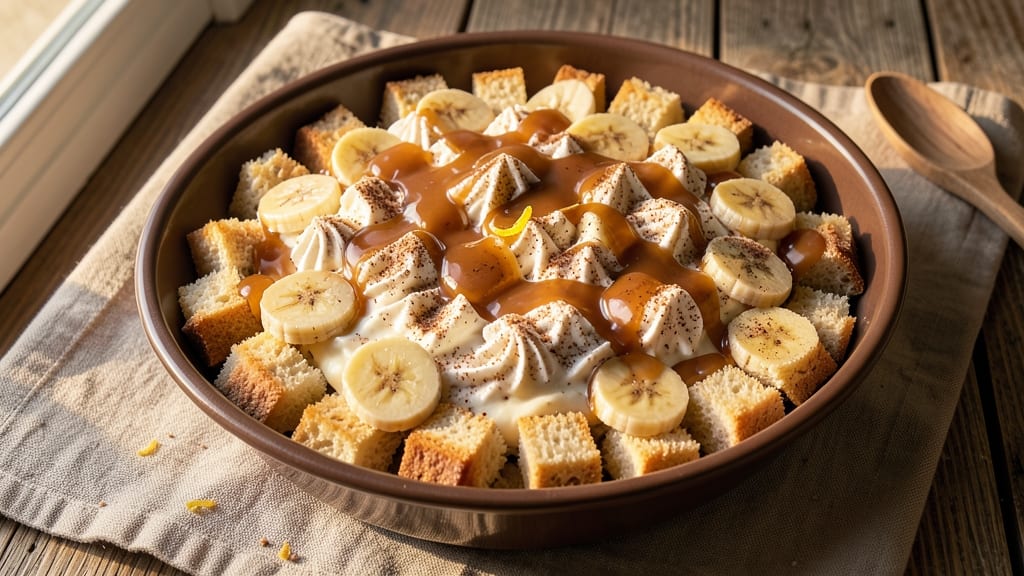 Banana Bread Pudding With Caramel Sauce Recipe: Warm Spice Swirl and Drizzled Decadence
